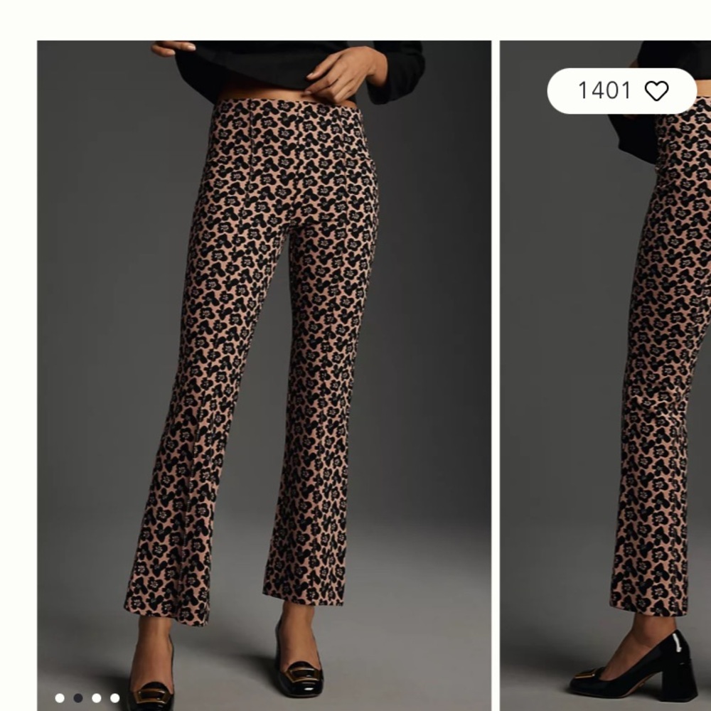 Margot Kick-Flare Cropped Pants by Maeve Anthropologie Floral Graphic Print XL